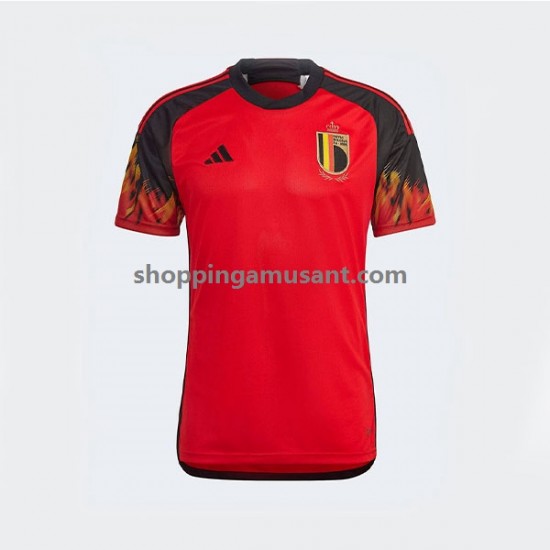Maillot de Foot Belgique Homme Domicile Coupe du Monde 2022 Manche Courte
