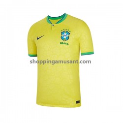 Maillot de Foot Brésil Homme Domicile Coupe du Monde 2022 Manche Courte