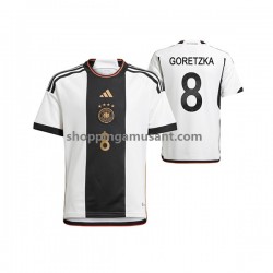 Maillot de Foot Allemagne Leon Goretzka 8 Homme Domicile Coupe du Monde 2022 Manche Courte