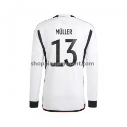 Maillot de Foot Allemagne Thomas Muller 13 Homme Domicile Coupe du Monde 2022 Manche Longue