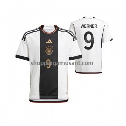 Maillot de Foot Allemagne Timo Werner 9 Homme Domicile Coupe du Monde 2022 Manche Courte