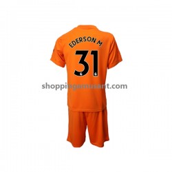 Maillot de Foot Manchester City Ederson M. 31 Gardien Enfant Neutre 2022-2023 Manche Courte