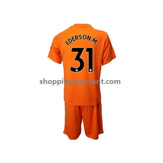 Maillot de Foot Manchester City Ederson M. 31 Gardien Enfant Neutre 2022-2023 Manche Courte