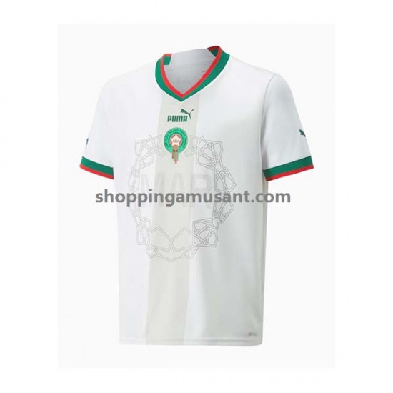 Maillot de Foot Maroc Homme Extérieur Coupe du Monde 2022 Manche Courte