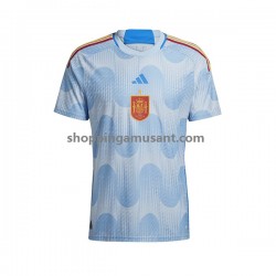 Maillot de Foot Espagne Homme Extérieur Coupe du Monde 2022 Manche Courte