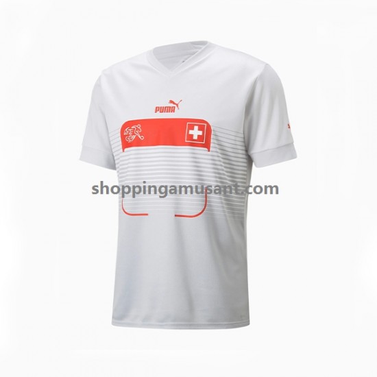 Maillot de Foot Suisse Homme Extérieur Coupe du Monde 2022 Manche Courte