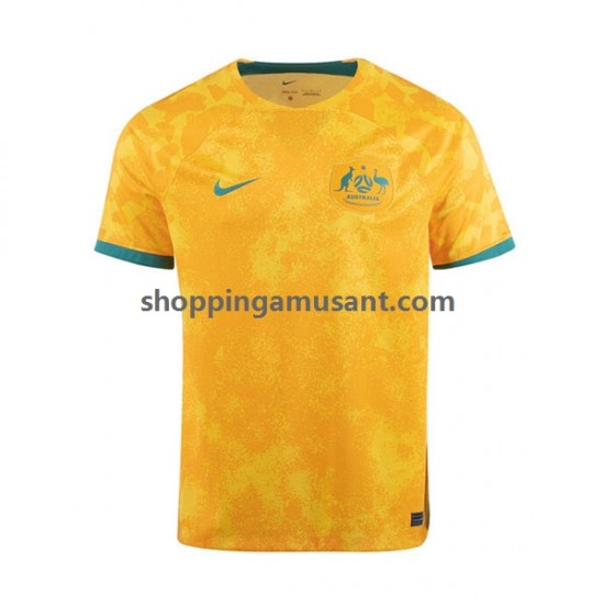Maillot de Foot Australie Homme Domicile Coupe du Monde 2022 Manche Courte