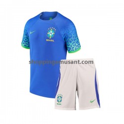 Maillot de Foot Brésil Enfant Extérieur Coupe du Monde 2022 Manche Courte