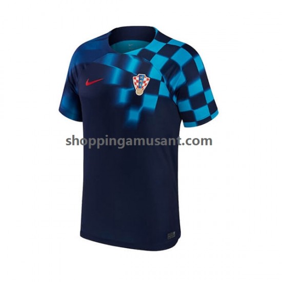 Maillot de Foot Croatie Homme Extérieur Coupe du Monde 2022 Manche Courte