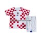Maillot de Foot Croatie Enfant Domicile Coupe du Monde 2022 Manche Courte