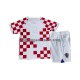 Maillot de Foot Croatie Enfant Domicile Coupe du Monde 2022 Manche Courte