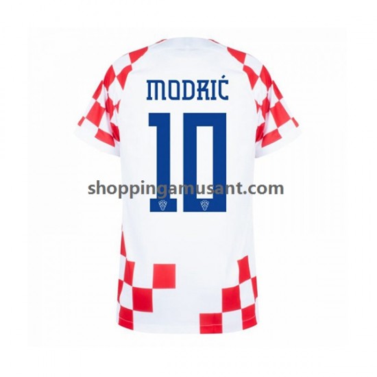 Maillot de Foot Croatie Modrić 10 Homme Domicile Coupe du Monde 2022 Manche Courte