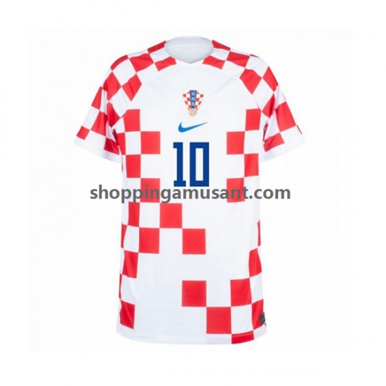 Maillot de Foot Croatie Modrić 10 Homme Domicile Coupe du Monde 2022 Manche Courte
