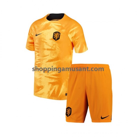 Maillot de Foot Pays-Bas Enfant Domicile Coupe du Monde 2022 Manche Courte