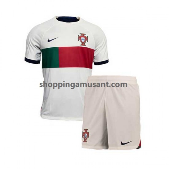 Maillot de Foot Portugal Enfant Extérieur Coupe du Monde 2022 Manche Courte