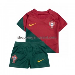 Maillot de Foot Portugal Enfant Domicile Coupe du Monde 2022 Manche Courte