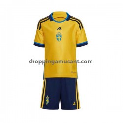 Maillot de Foot Suède Enfant Domicile 2022 Manche Courte