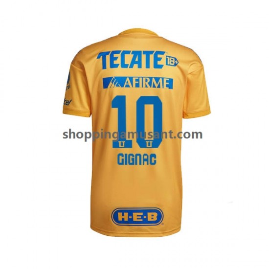 Maillot de Foot Tigres UANL André-Pierre Gignac 10 Homme Domicile 2022-2023 Manche Courte
