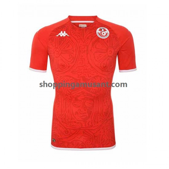 Maillot de Foot Tunisie Homme Domicile Coupe du Monde 2022 Manche Courte