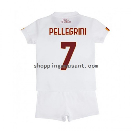Maillot de Foot AS Rome Lorenzo Pellegrini 7 Enfant Extérieur 2022-2023 Manche Courte