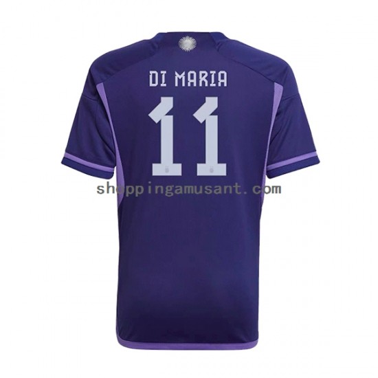 Maillot de Foot Argentine Di Maria 11 Homme Extérieur Coupe du Monde 2022 Manche Courte