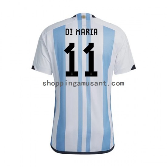 Maillot de Foot Argentine Di Maria 11 Homme Domicile Coupe du Monde 2022 Manche Courte