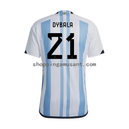 Maillot de Foot Argentine Dybala 21 Homme Domicile Coupe du Monde 2022 Manche Courte
