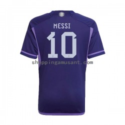 Maillot de Foot Argentine Lionel Messi 10 Homme Extérieur Coupe du Monde 2022 Manche Courte