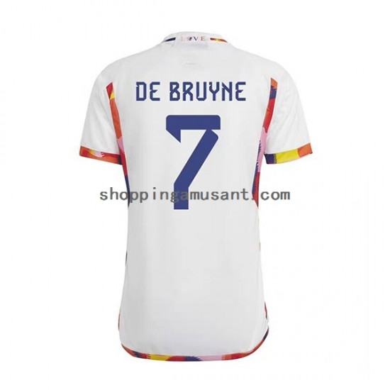 Maillot de Foot Belgique De Bruyne 7 Homme Extérieur Coupe du Monde 2022 Manche Courte