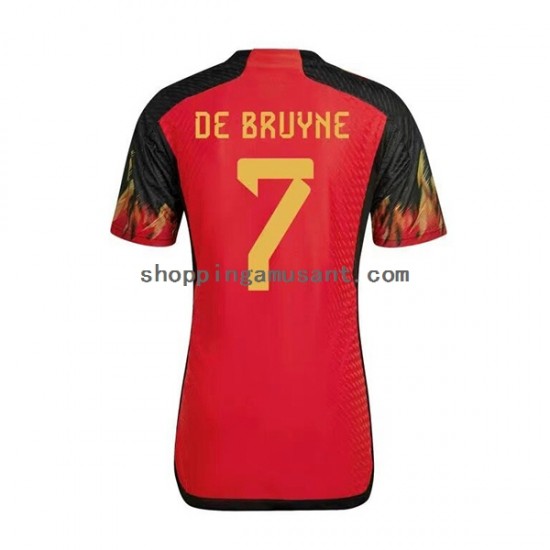 Maillot de Foot Belgique De Bruyne 7 Homme Domicile Coupe du Monde 2022 Manche Courte