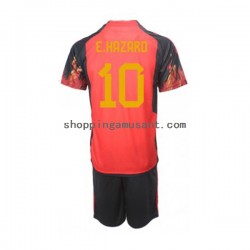 Maillot de Foot Belgique Hazard 10 Enfant Domicile Coupe du Monde 2022 Manche Courte
