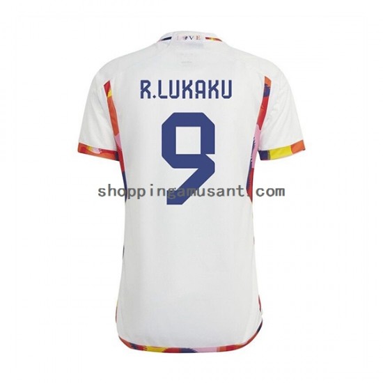 Maillot de Foot Belgique Lukaku 9 Homme Extérieur Coupe du Monde 2022 Manche Courte