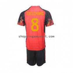 Maillot de Foot Belgique Youri Tielemans 8 Enfant Domicile Coupe du Monde 2022 Manche Courte