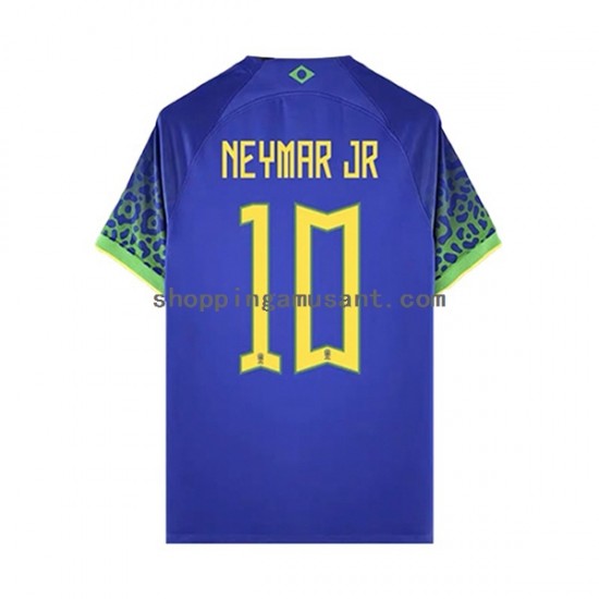 Maillot de Foot Brésil Neymar JR 10 Homme Extérieur Coupe du Monde 2022 Manche Courte