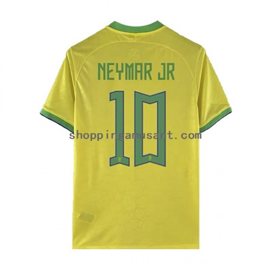 Maillot de Foot Brésil Neymar JR 10 Homme Domicile Coupe du Monde 2022 Manche Courte