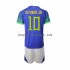 Maillot de Foot Brésil Neymar JR 10 Enfant Extérieur Coupe du Monde 2022 Manche Courte