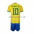 Maillot de Foot Brésil Neymar JR 10 Enfant Domicile Coupe du Monde 2022 Manche Courte