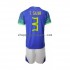 Maillot de Foot Brésil Thiago Silva 3 Enfant Extérieur Coupe du Monde 2022 Manche Courte