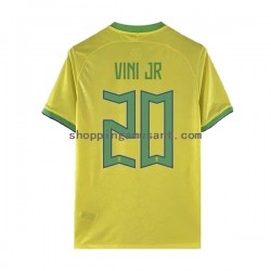 Maillot de Foot Brésil Vinicius Junior 20 Homme Domicile Coupe du Monde 2022 Manche Courte