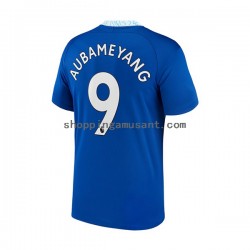 Maillot de Foot Chelsea Aubameyang 9 Homme Domicile 2022-2023 Manche Courte
