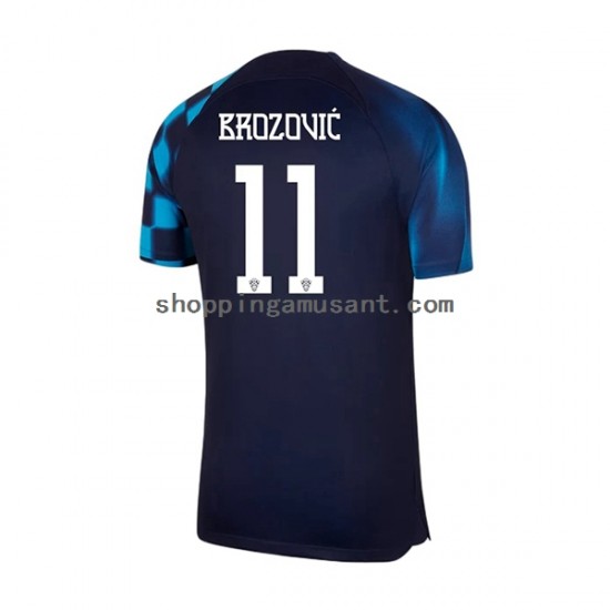 Maillot de Foot Croatie Brozovic 11 Homme Extérieur Coupe du Monde 2022 Manche Courte