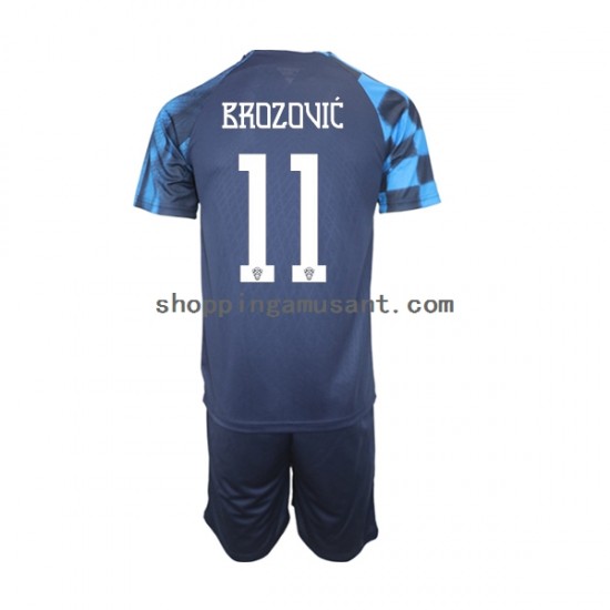 Maillot de Foot Croatie Brozovic 11 Enfant Extérieur Coupe du Monde 2022 Manche Courte