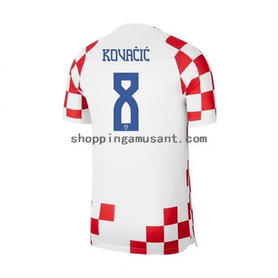 Maillot de Foot Croatie Kovacic 8 Homme Domicile Coupe du Monde 2022 Manche Courte