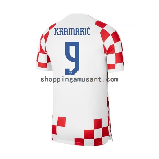 Maillot de Foot Croatie Kramaric 9 Homme Domicile Coupe du Monde 2022 Manche Courte