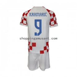 Maillot de Foot Croatie Kramaric 9 Enfant Domicile Coupe du Monde 2022 Manche Courte Maillot de Foot Croatie Kramaric 9 Enfant Domicile Coupe du Monde 2022 Manche Courte