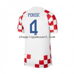 Maillot de Foot Croatie Perisic 4 Homme Domicile Coupe du Monde 2022 Manche Courte