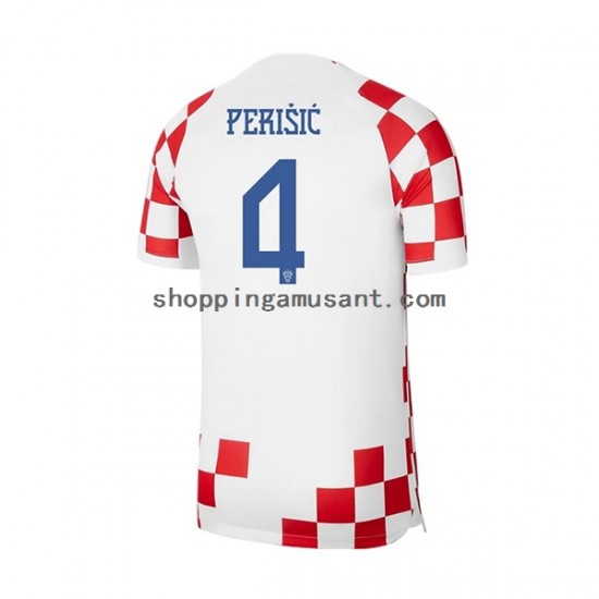 Maillot de Foot Croatie Perisic 4 Homme Domicile Coupe du Monde 2022 Manche Courte