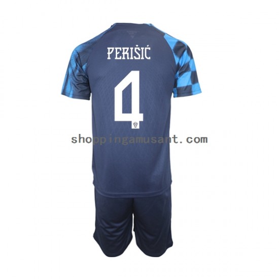 Maillot de Foot Croatie Perisic 4 Enfant Extérieur Coupe du Monde 2022 Manche Courte