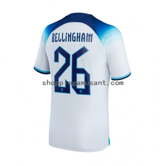 Maillot de Foot Angleterre Bellingham 26 Homme Domicile Coupe du Monde 2022 Manche Courte