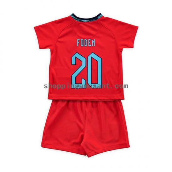 Maillot de Foot Angleterre Foden 20 Enfant Extérieur Coupe du Monde 2022 Manche Courte